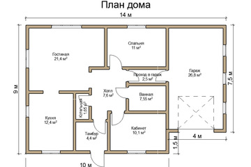 Дом, 100 м², 1 эт.